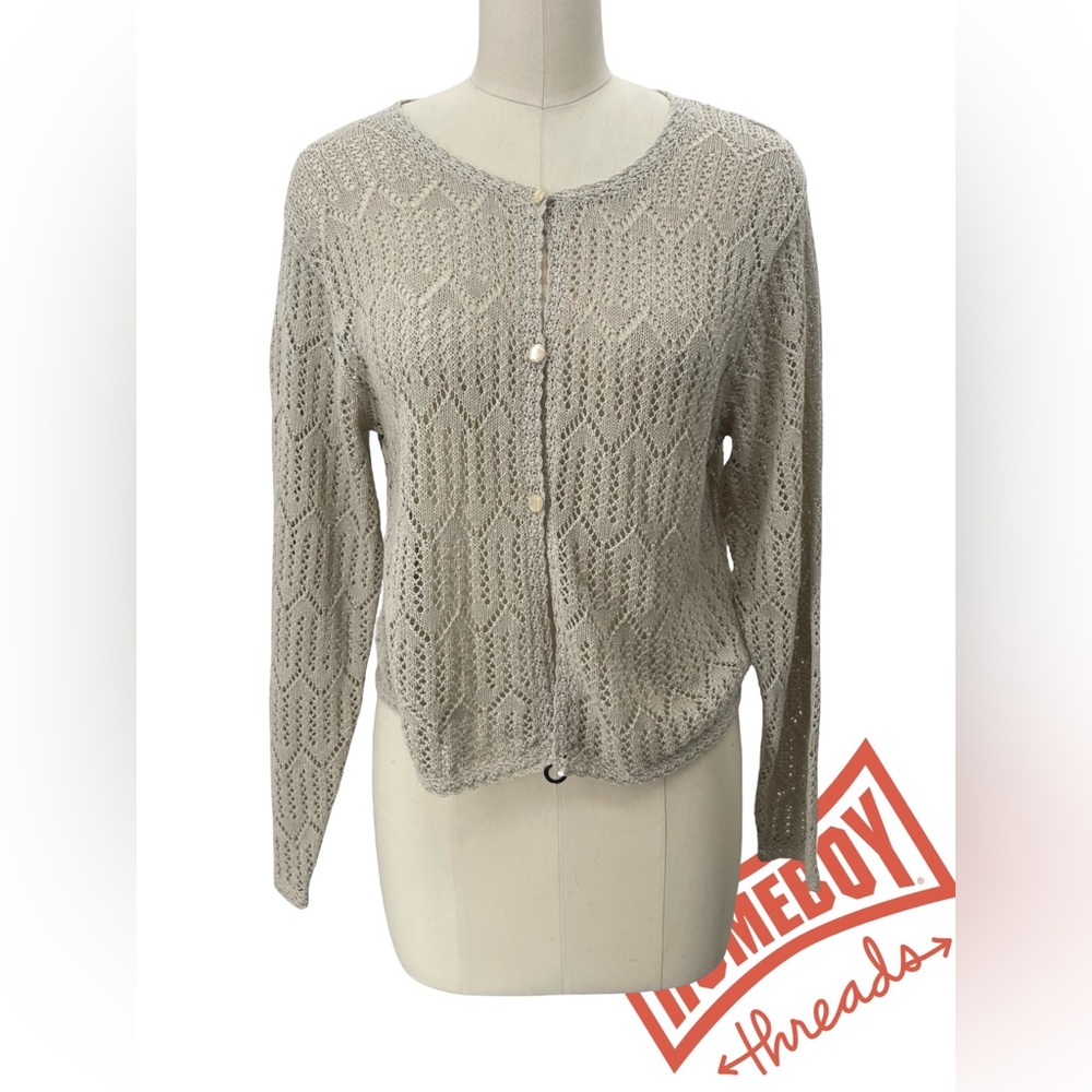 Elias Beige Knit Cardigan Size M